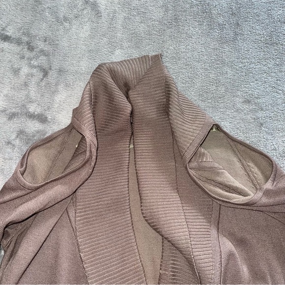 BPC collection light brown long sleeve open shoulder midi dress - Picture 7 of 10